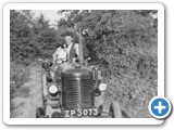 Daniel Tourish and his dog, On a David Brown Tractor, 1956, Courtesy Daniel and Grace Tourish